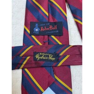 Vintage 1970's Bullocks Tie Slant Stripe John Bull Wynbrier Shop‎ 4"W 58"L